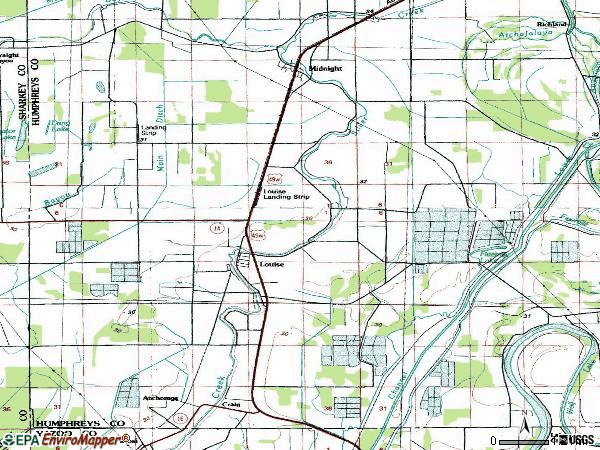 Zip code 39097 topographic map