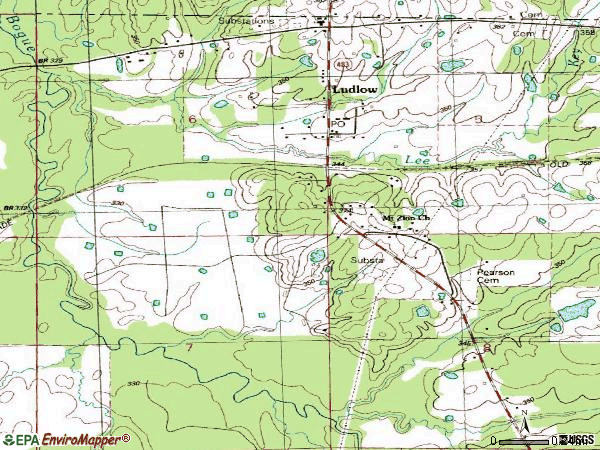 Zip code 39098 topographic map