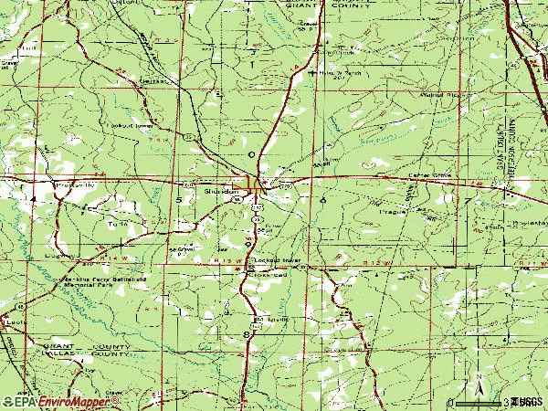 Zip code 72150 topographic map