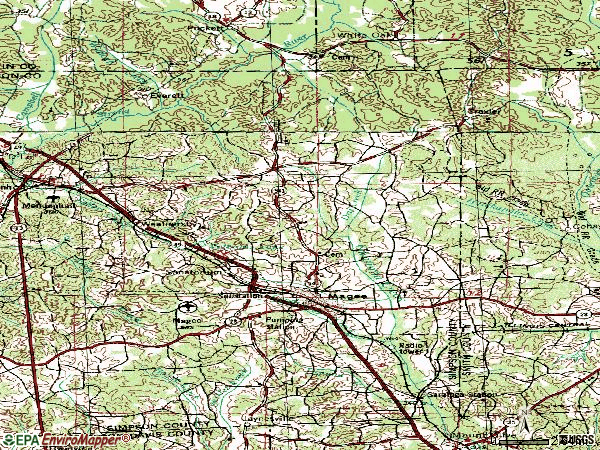 Zip code 39111 topographic map