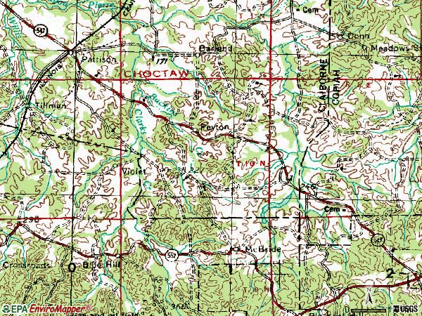Zip code 39144 topographic map