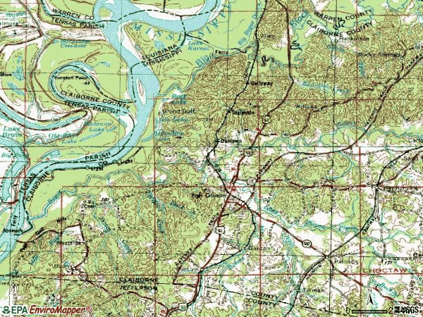 Zip code 39150 topographic map
