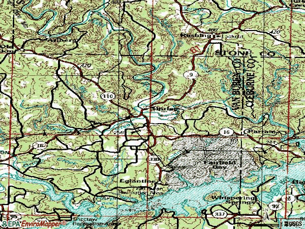 Zip code 72153 topographic map