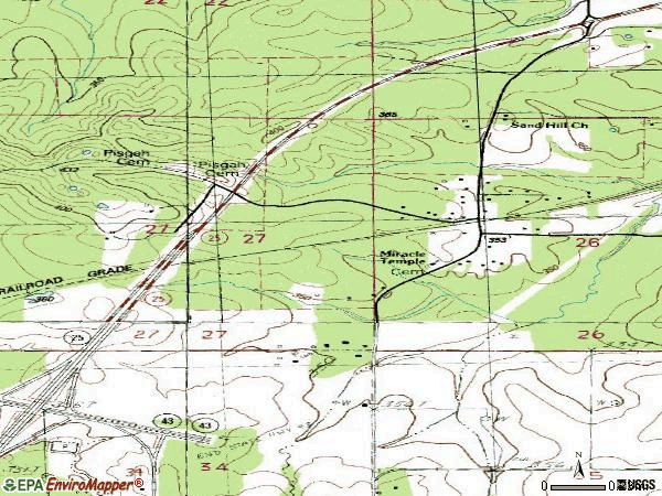 Zip code 39161 topographic map