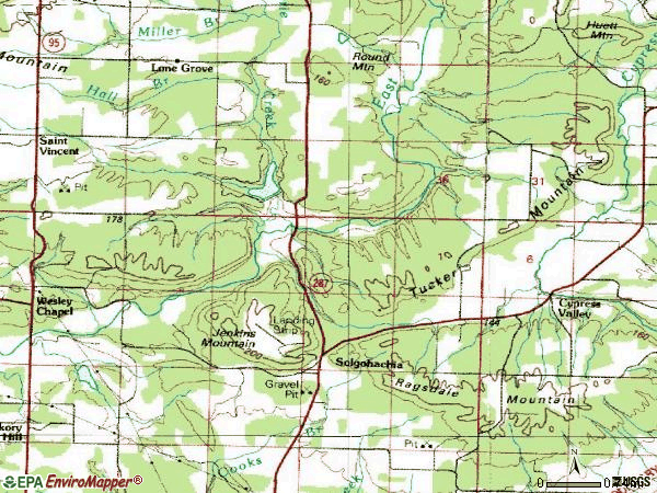 Zip code 72156 topographic map