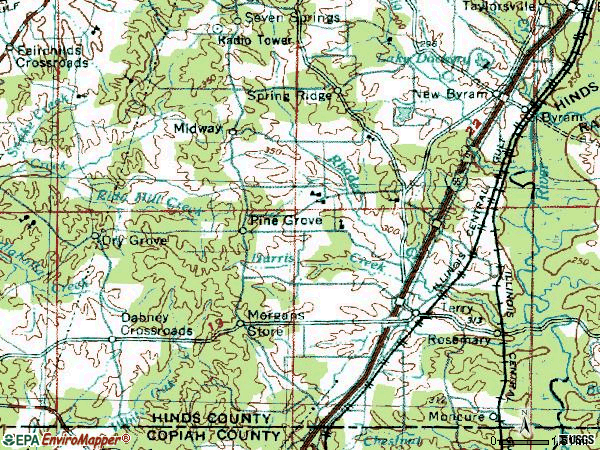 Zip code 39170 topographic map