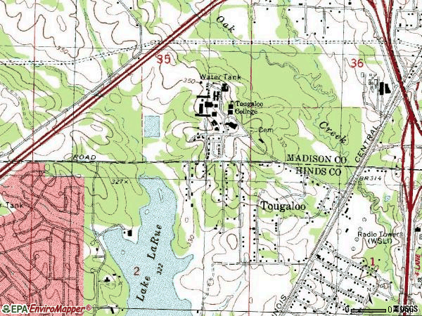 Zip code 39174 topographic map