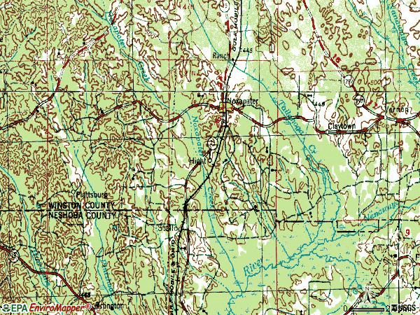 Zip code 39346 topographic map