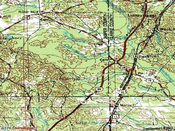 Zip code 39347 topographic map