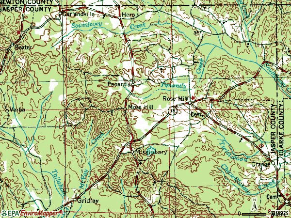 Zip code 39356 topographic map