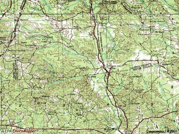 Zip code 39360 topographic map