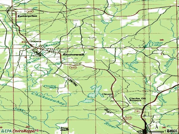 Zip code 39363 topographic map