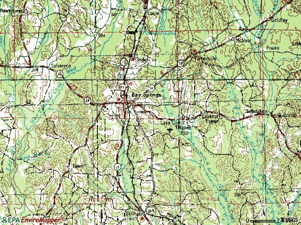 Zip code 39422 topographic map
