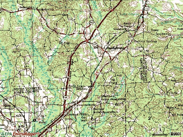 Zip code 39439 topographic map
