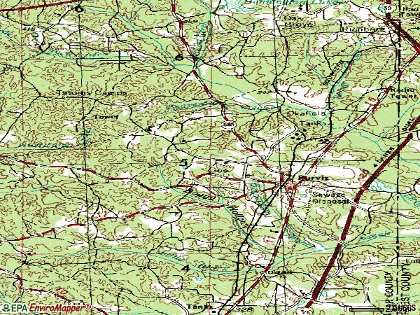 Zip code 39475 topographic map