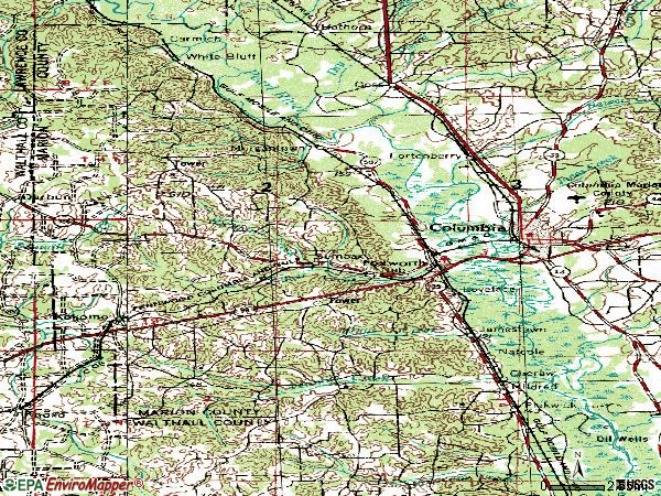 Zip code 39483 topographic map