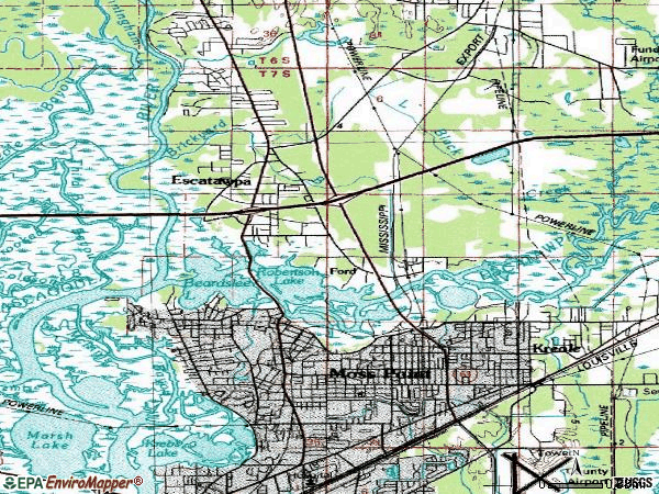 Zip code 39563 topographic map
