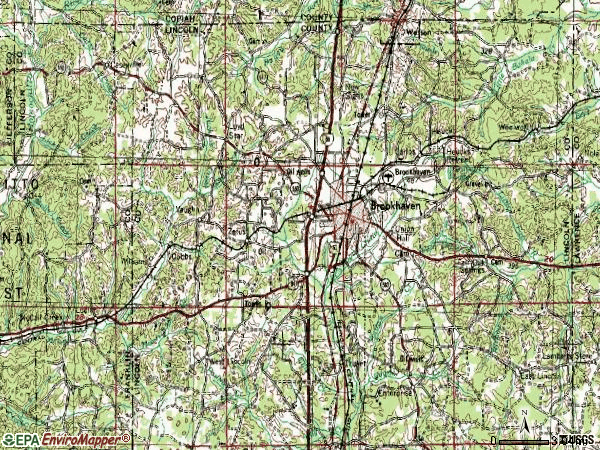 Zip code 39601 topographic map
