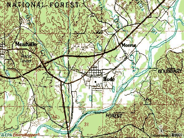 Zip code 39630 topographic map