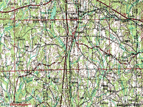 Zip code 39652 topographic map