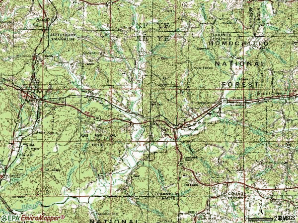 Zip code 39653 topographic map