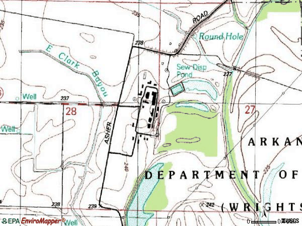 Zip code 72183 topographic map