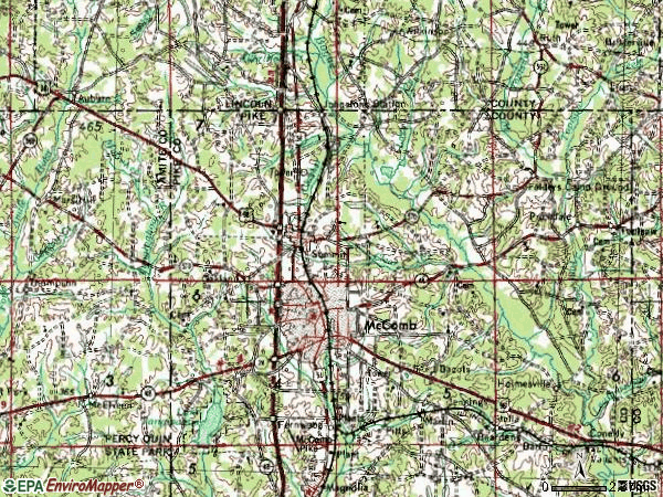 Zip code 39666 topographic map