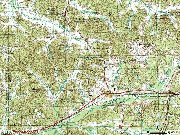 Zip code 39744 topographic map