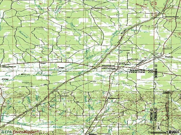 Zip code 39752 topographic map