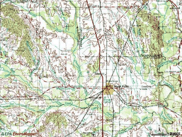 Zip code 39773 topographic map