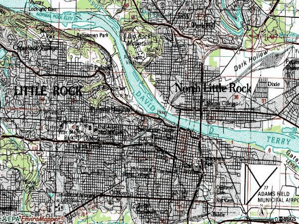 Zip code 72202 topographic map