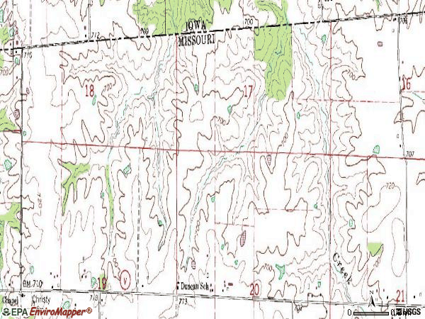 Zip code 52626 topographic map