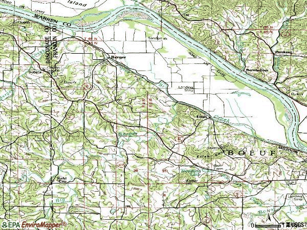 Zip code 63014 topographic map