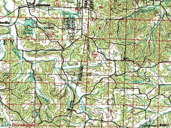 Zip code 63015 topographic map