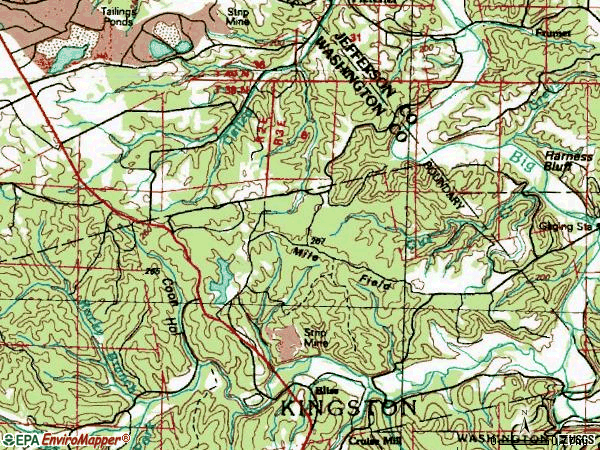 Zip code 63030 topographic map