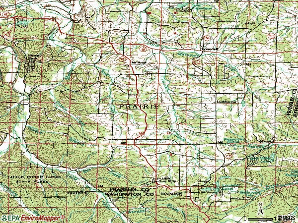 Zip code 63060 topographic map
