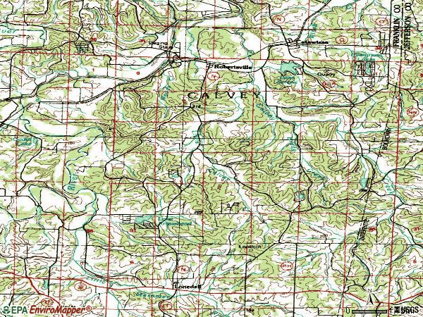 Zip code 63072 topographic map