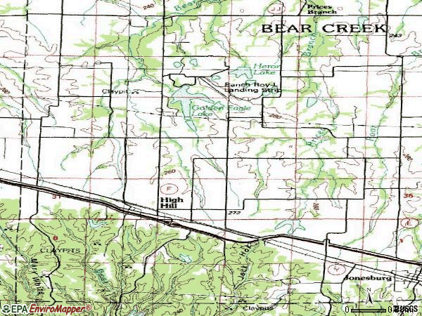 Zip code 63350 topographic map
