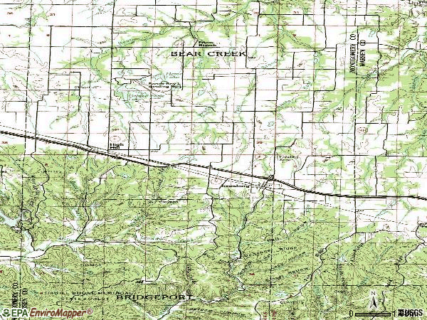 Zip code 63351 topographic map