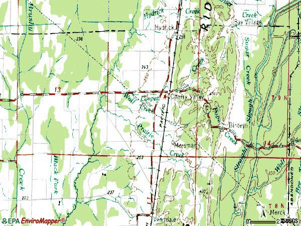 Zip code 72324 topographic map