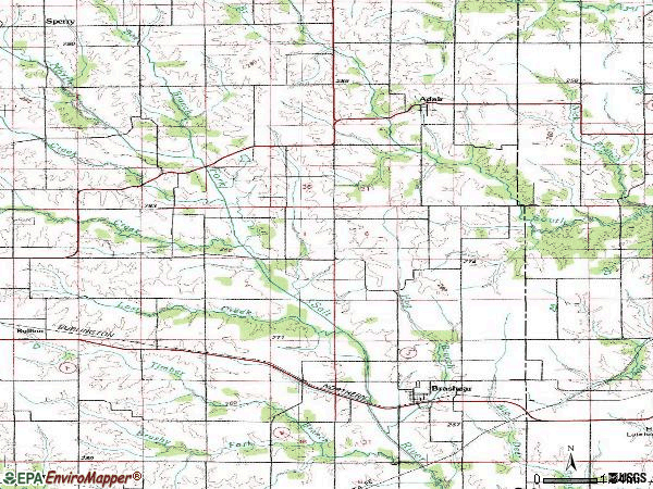 Zip code 63533 topographic map