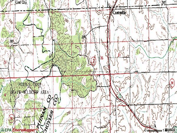 Zip code 63535 topographic map