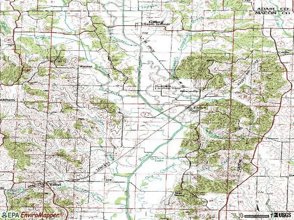 Zip code 63538 topographic map