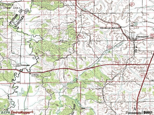 Zip code 63541 topographic map