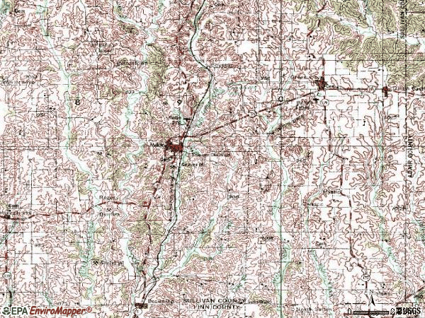Zip code 63556 topographic map