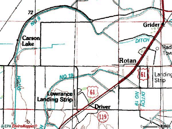 Zip code 72329 topographic map