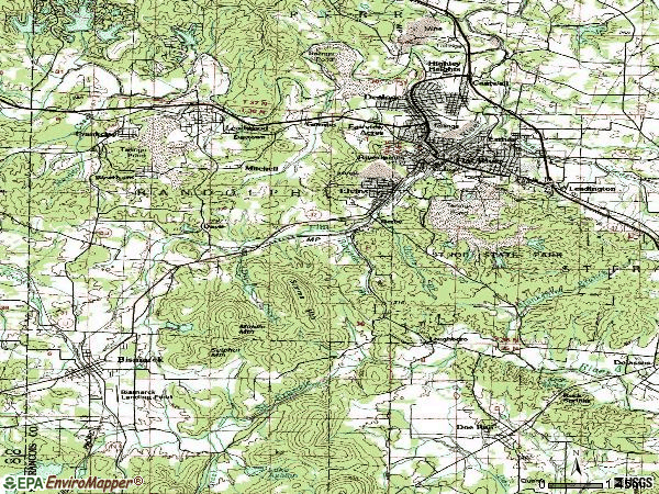 Zip code 63601 topographic map