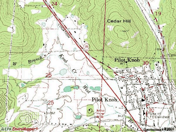 Zip code 63663 topographic map