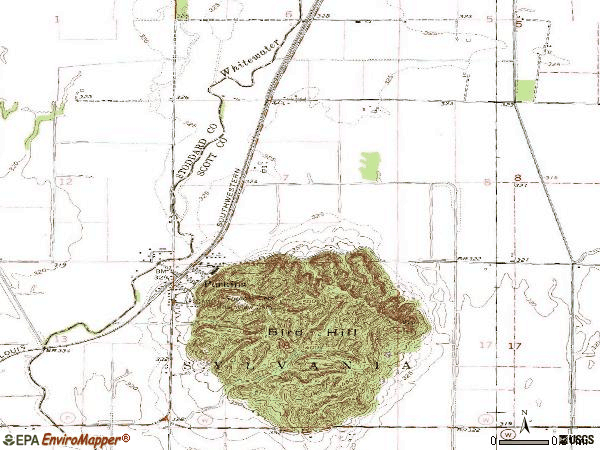 Zip code 63774 topographic map