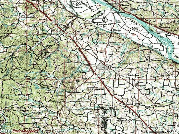 Zip code 63775 topographic map